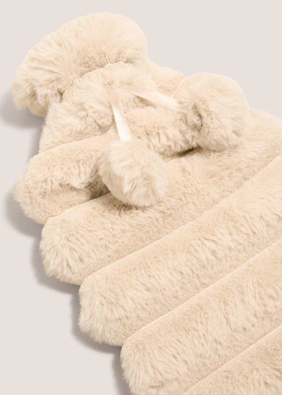 White Fur Hot Water Bottle