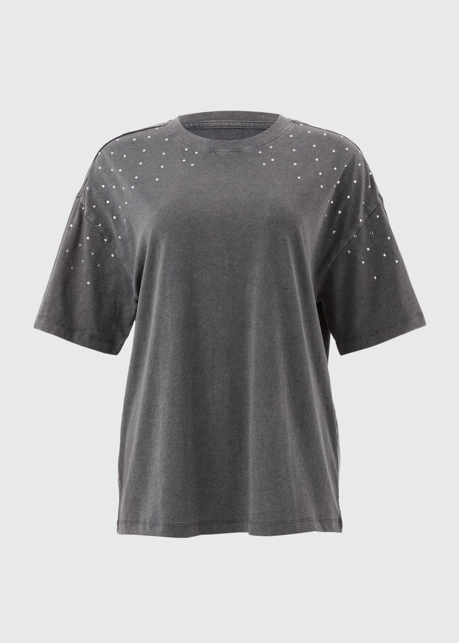 Grey Scatter Shoulder T-Shirt