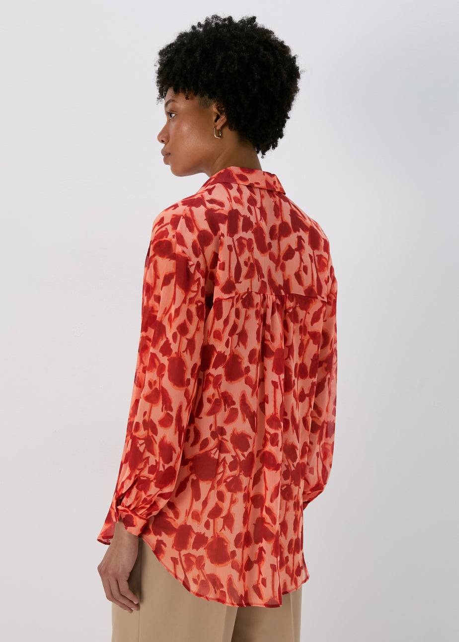 Et Vous Pink Floral Shadow Shirt