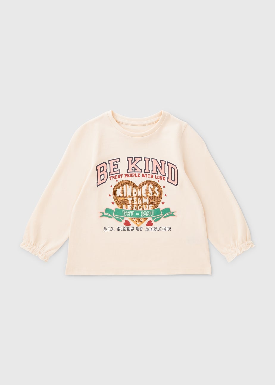 Girls Cream Be Kind T-Shirt (1-7yrs)