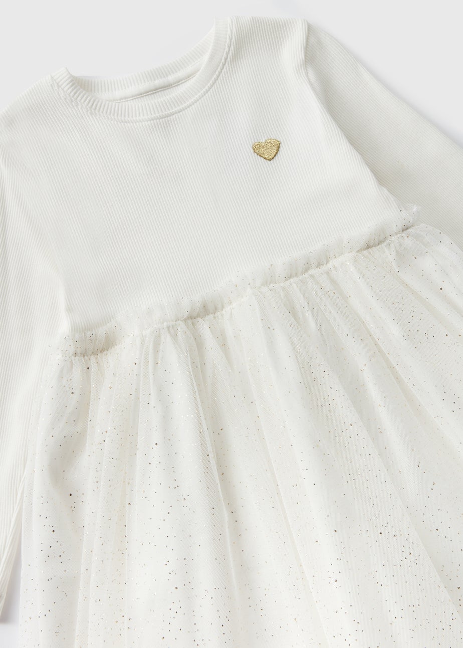 Girls Cream Mesh Tutu Dress (1-7yrs)
