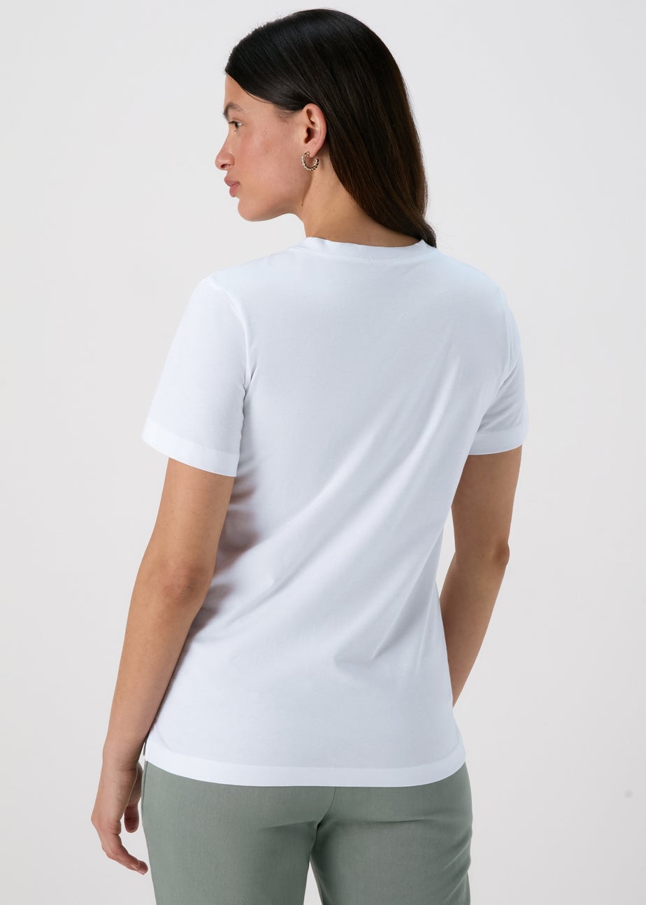 White Embroidered Pocket T-Shirt