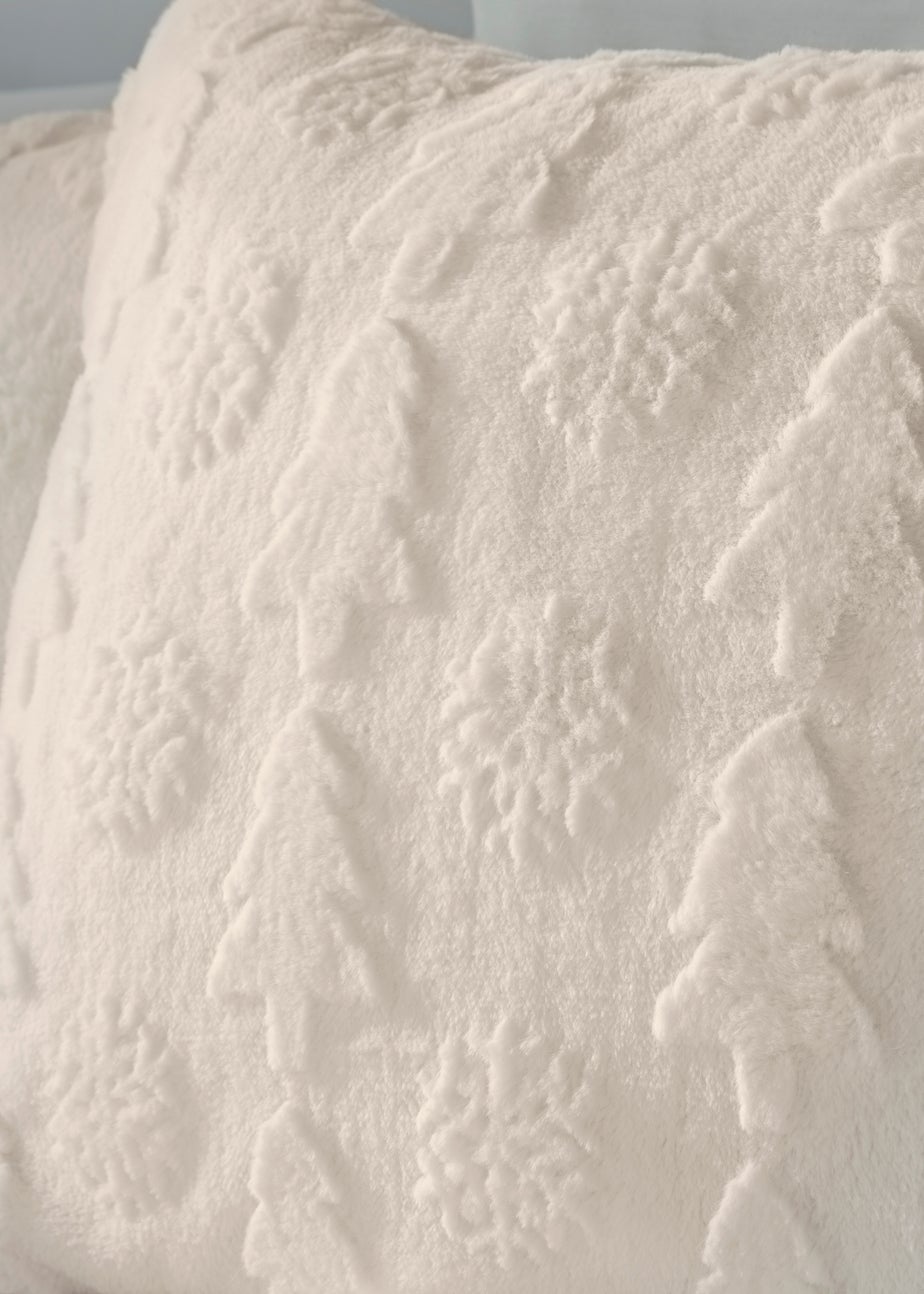 Wondrous Cream Snowflake Fleece Duvet Set
