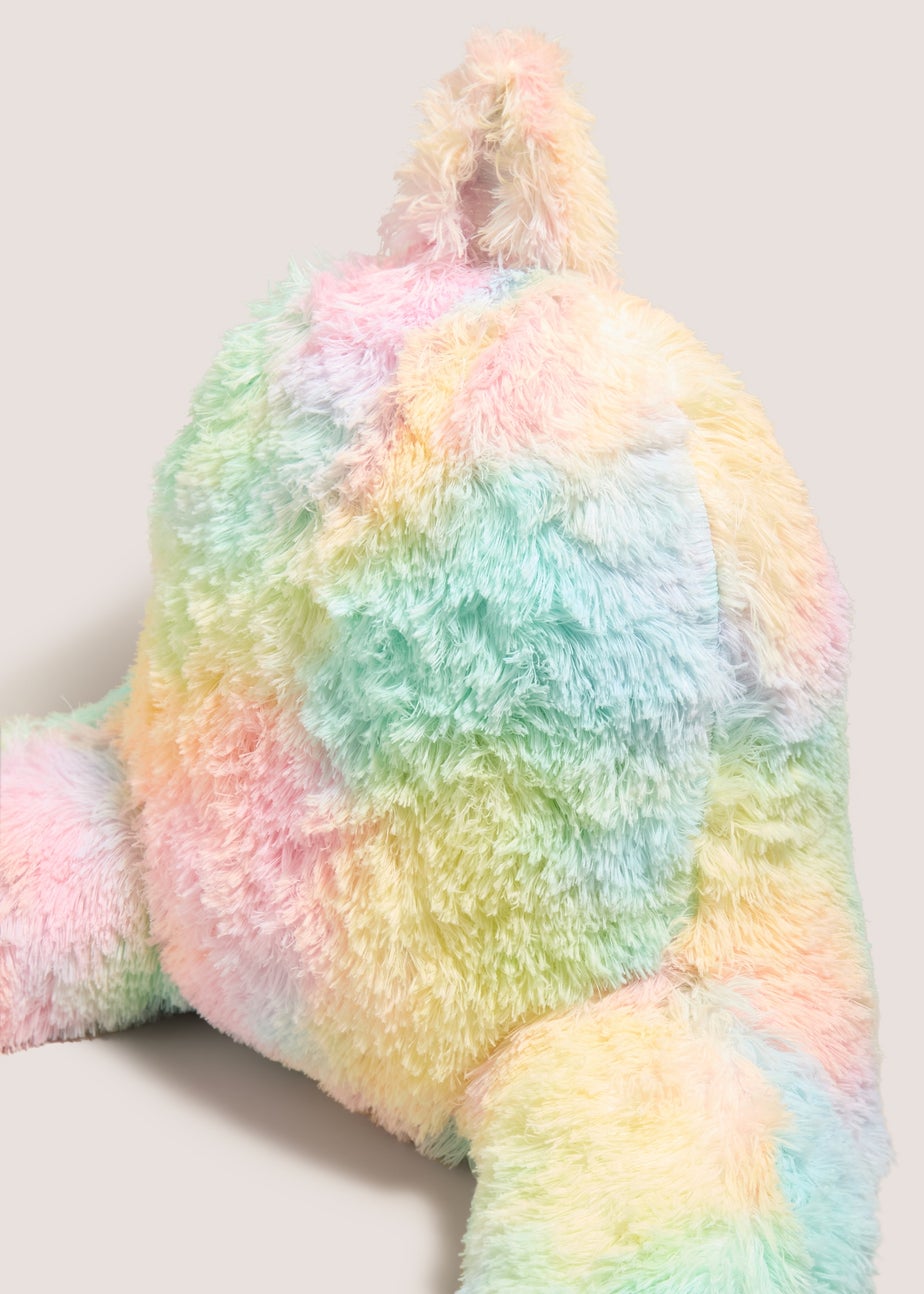 Rainbow Faux Fur Cuddle Cushion