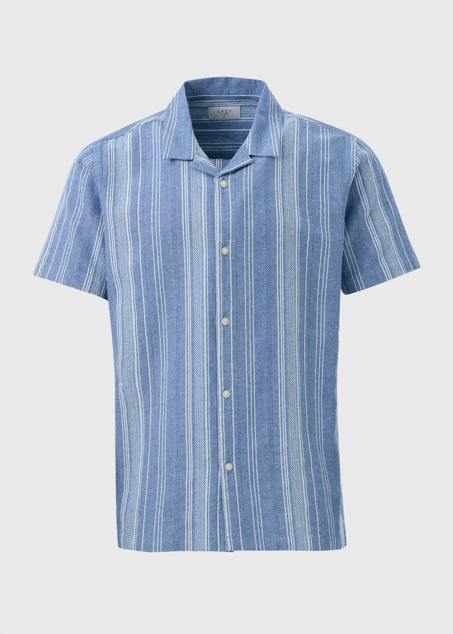 Blue Stripe Textured Shirt