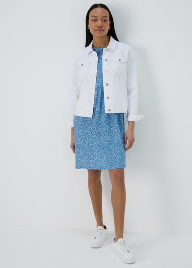 Blue Textured Mini Dress