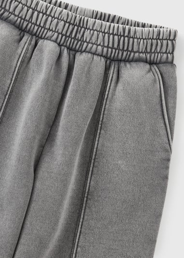 Girls Grey Acid Wash Wide Leg Joggers (7-15yrs)