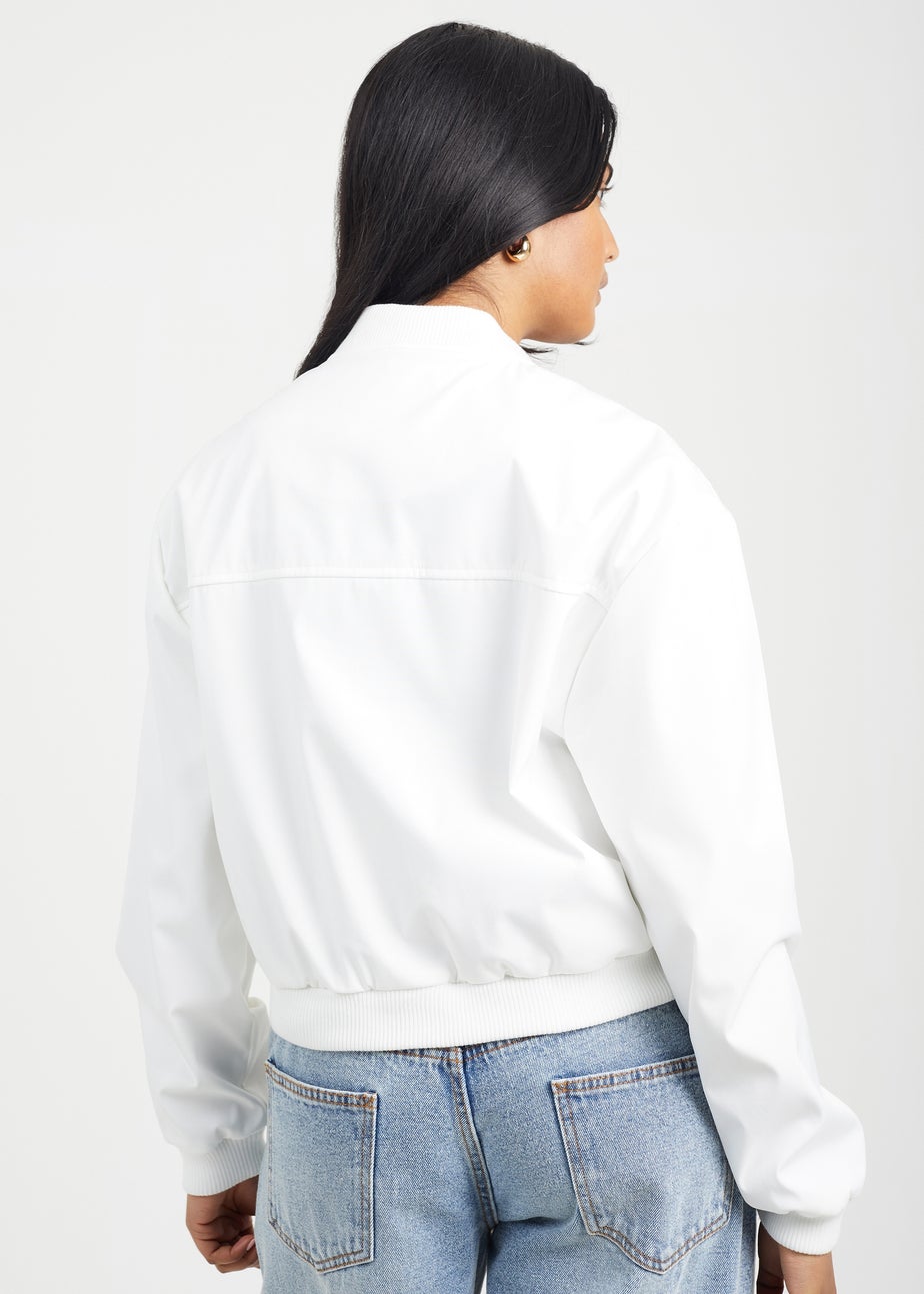 Brave Soul Cream Bonded Bomber Style Jacket