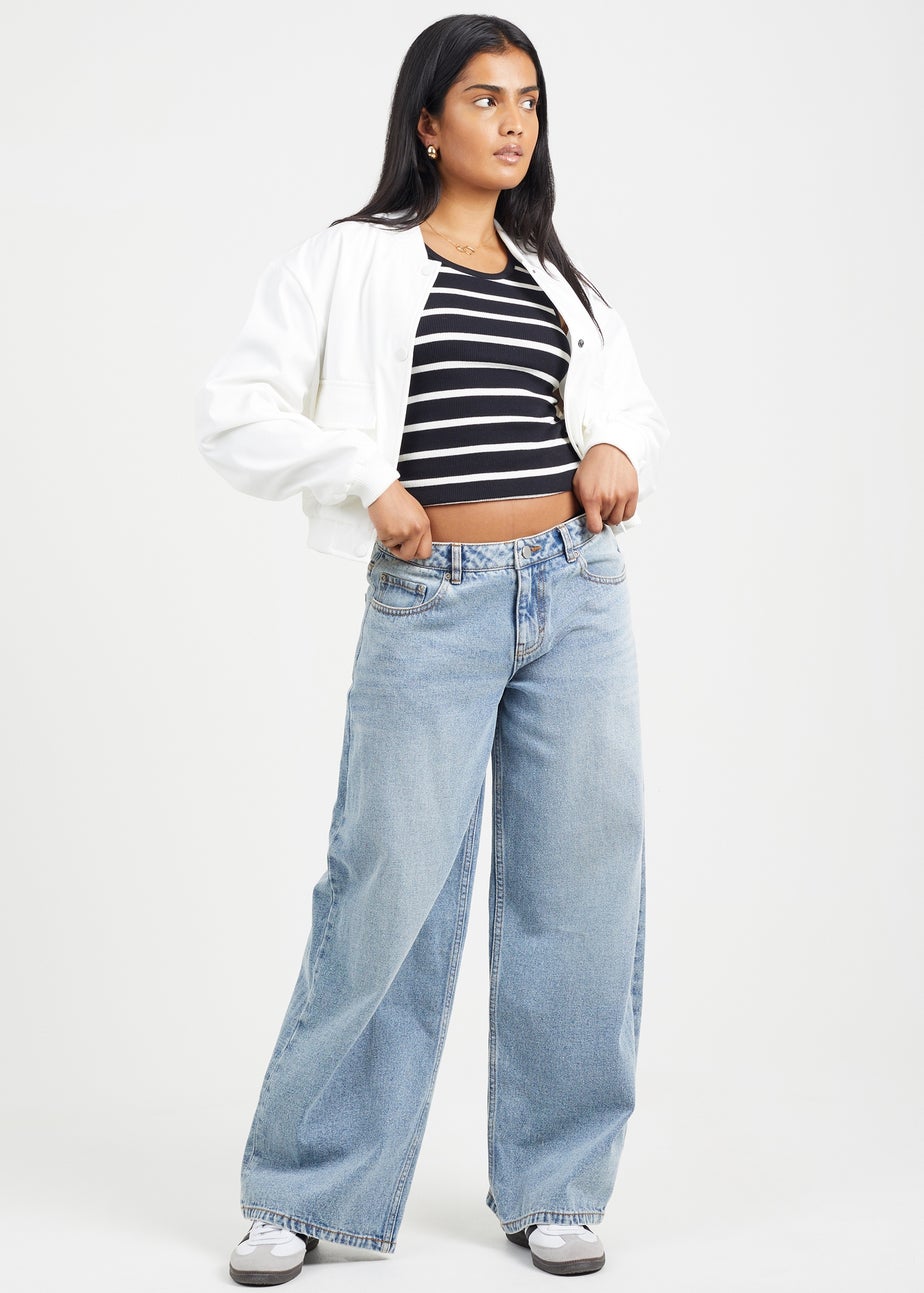 Brave Soul Cream Bonded Bomber Style Jacket