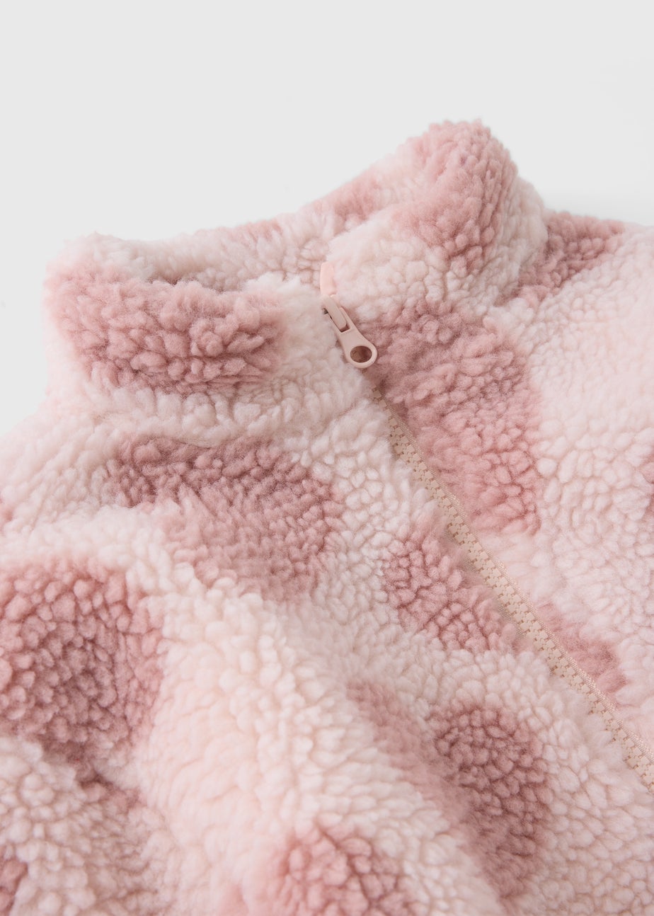 Girls Pink Heart Borg Jacket (1-7yrs)