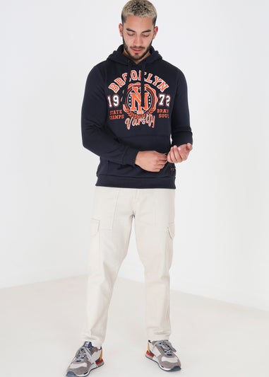 Brave Soul Navy Overhead Hoodie