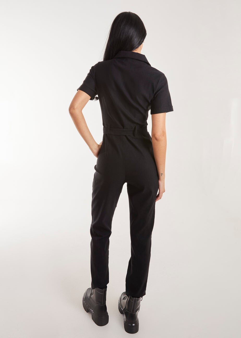 Pink Vanilla Black Zip Front Boilersuit