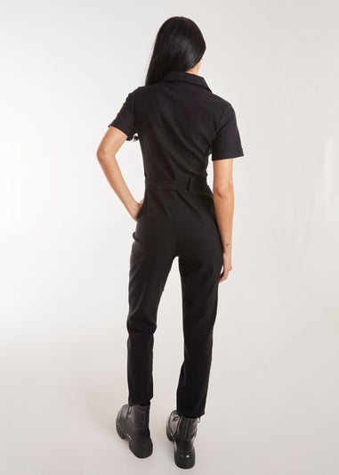 Pink Vanilla Black Zip Front Boilersuit