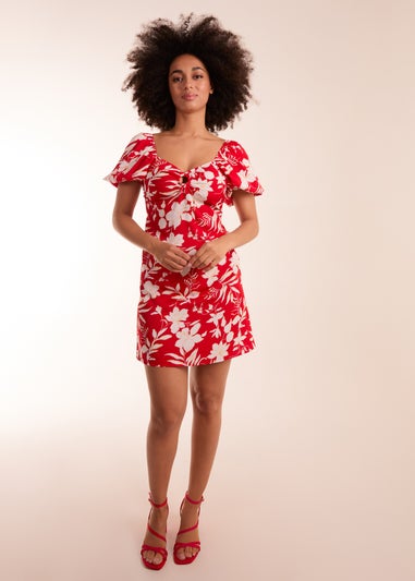 Blue Vanilla Red Ring Detail Mini Dress