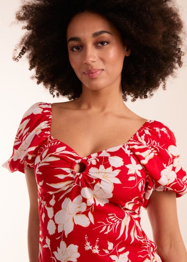 Blue Vanilla Red Ring Detail Mini Dress