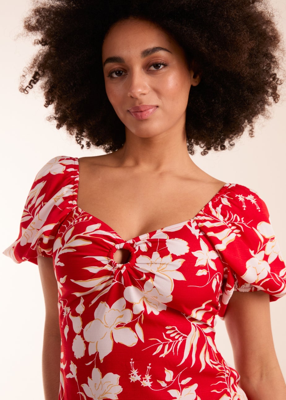 Blue Vanilla Red Ring Detail Mini Dress