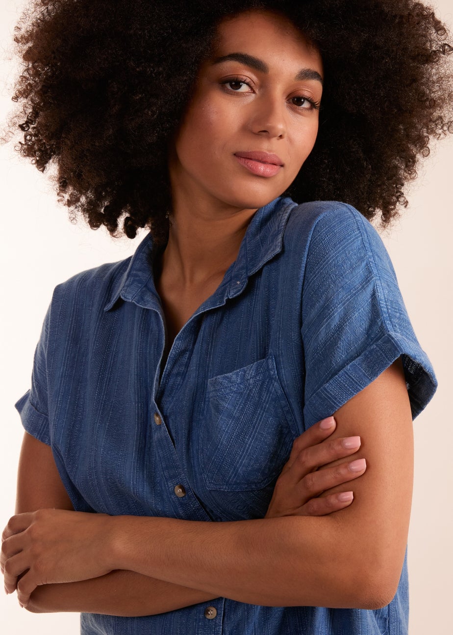 Blue Vanilla Blue Button Front Shirt