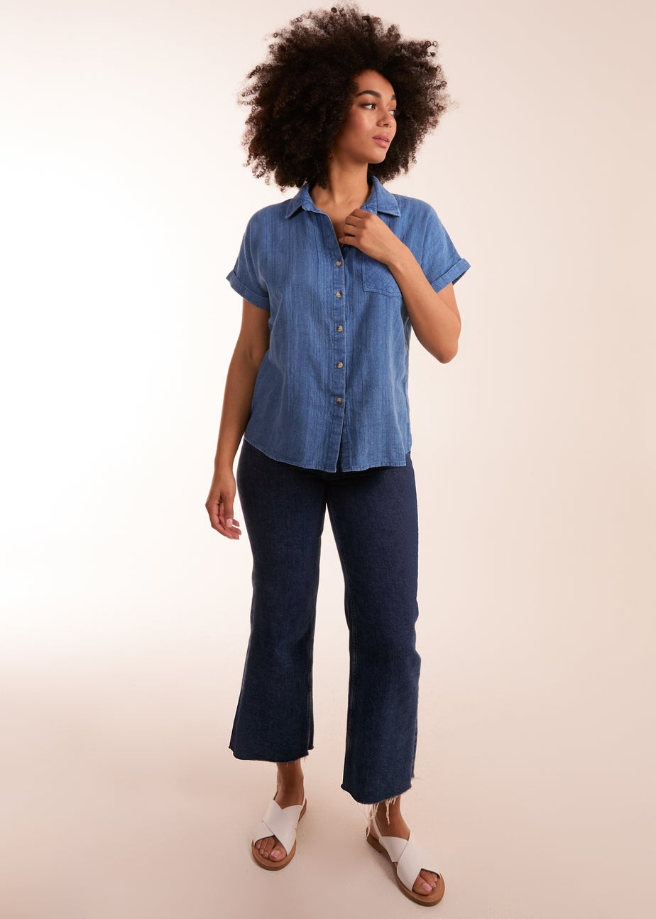 Blue Vanilla Blue Button Front Shirt