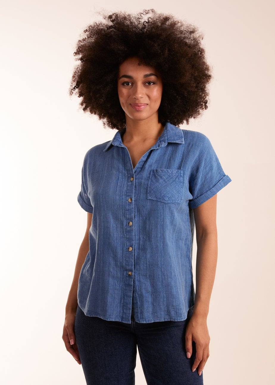 Blue Vanilla Blue Button Front Shirt