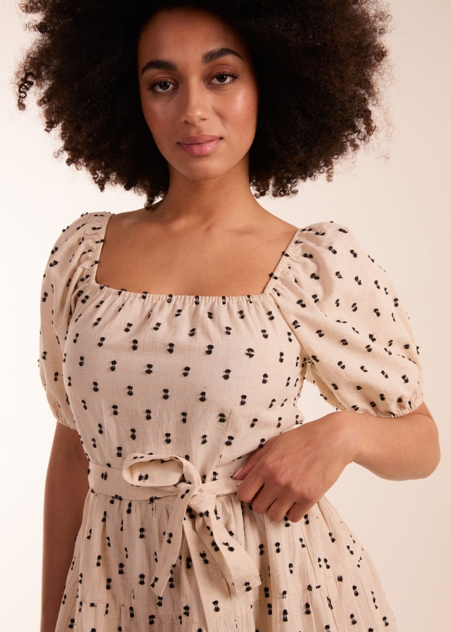 Blue Vanilla Stone Dobby Spot Mini Dress