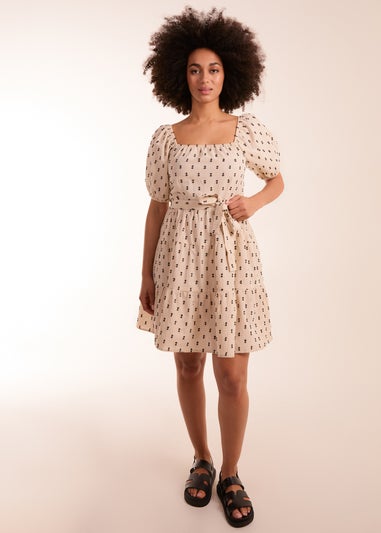 Blue Vanilla Stone Dobby Spot Mini Dress