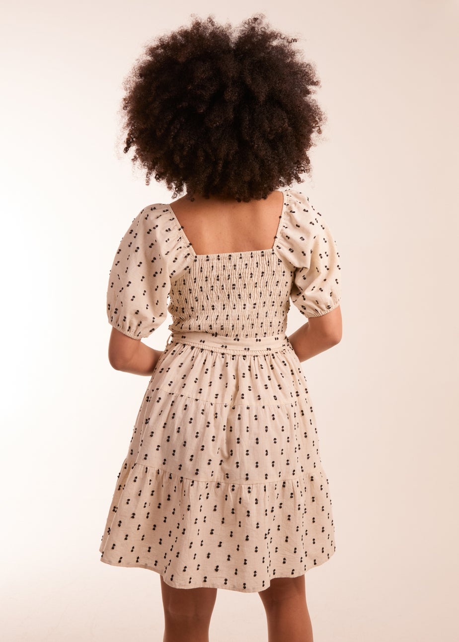 Blue Vanilla Stone Dobby Spot Mini Dress