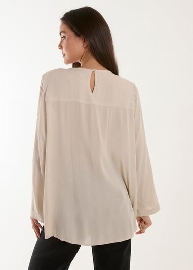 Blue Vanilla Stone Embroidered Top