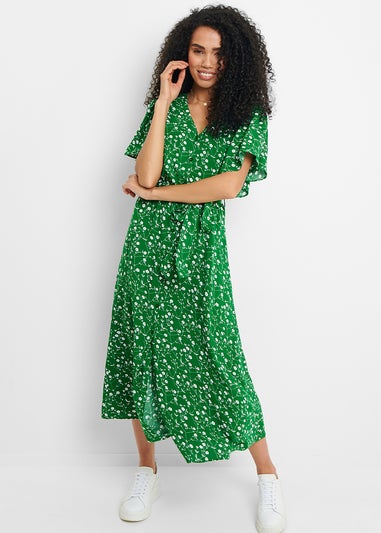 Threadbare Green Pastill Button Down Midi Dress
