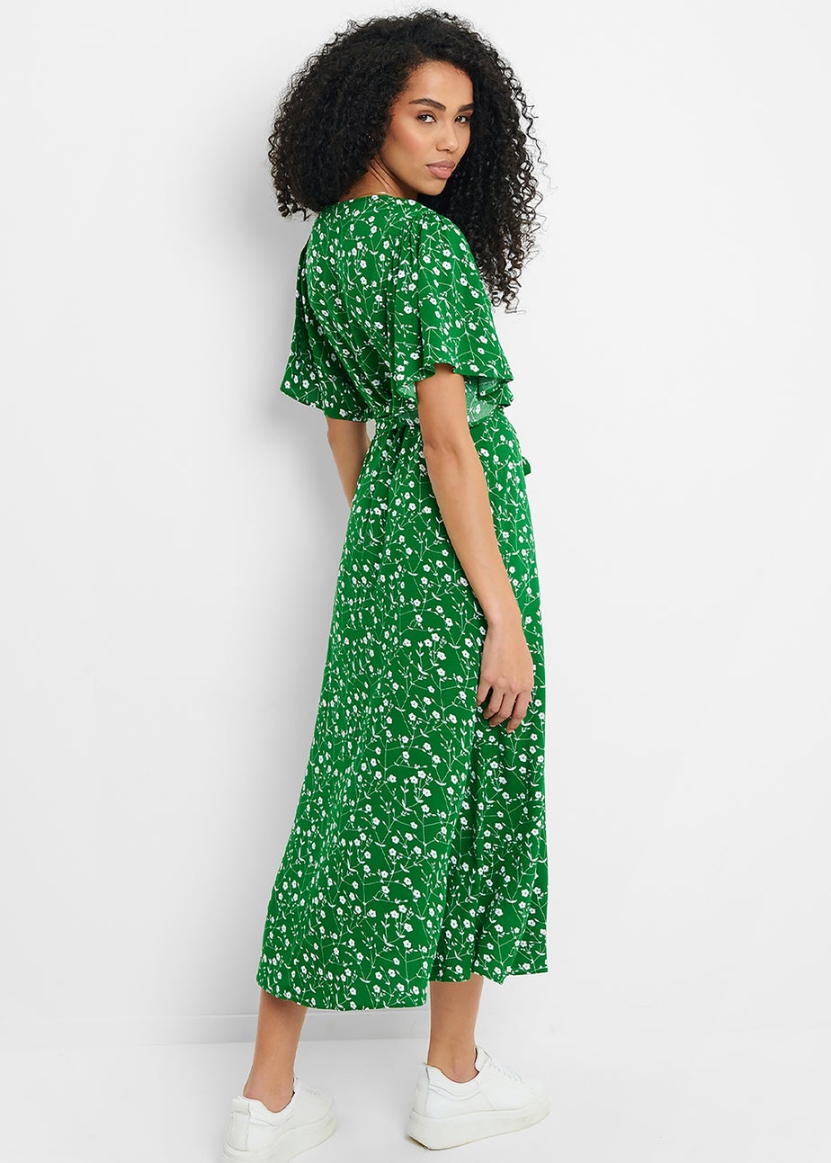 Threadbare Green Pastill Button Down Midi Dress
