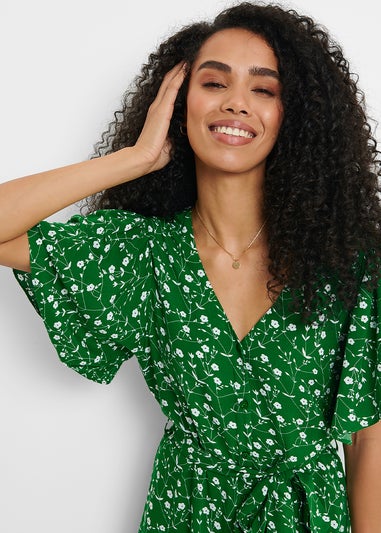 Threadbare Green Pastill Button Down Midi Dress