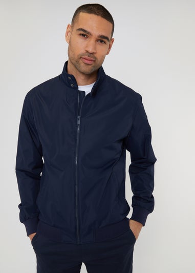 Threadbare Navy Showerproof Harrington Style Jacket
