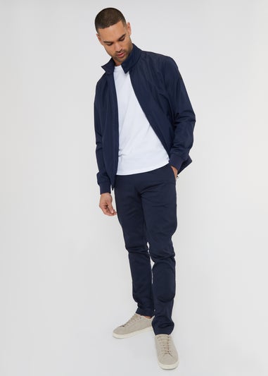 Threadbare Navy Showerproof Harrington Style Jacket