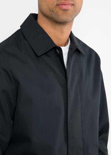 Threadbare Navy Showerproof Longline Tailored Mac