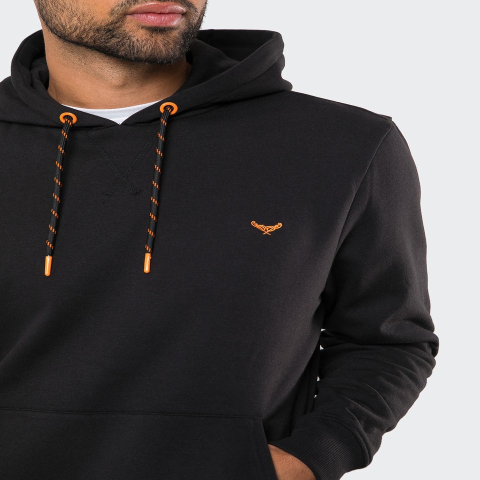 Threadbare Black Cotton Blend Pullover Hoody