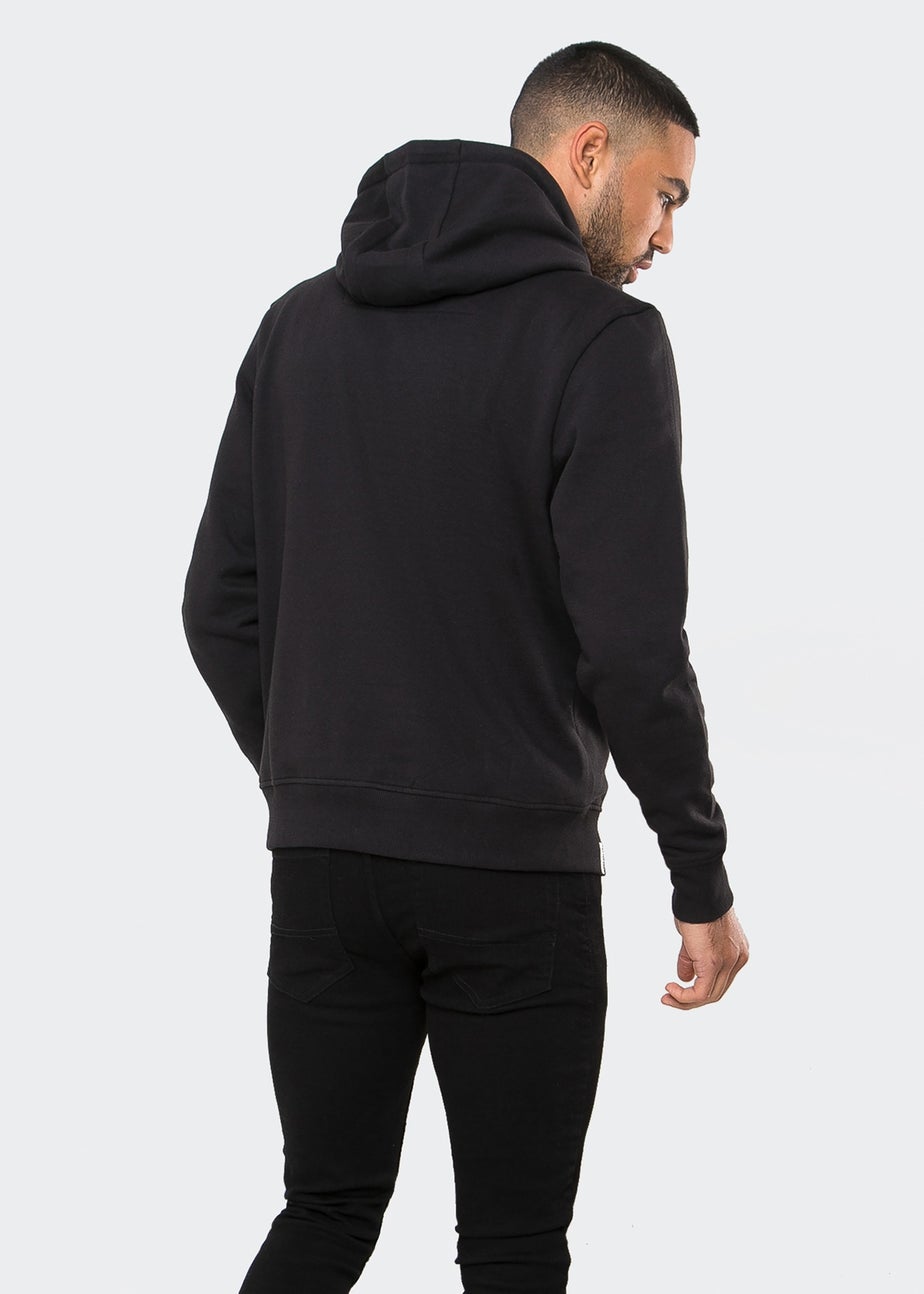 Threadbare Black Cotton Blend Pullover Hoody