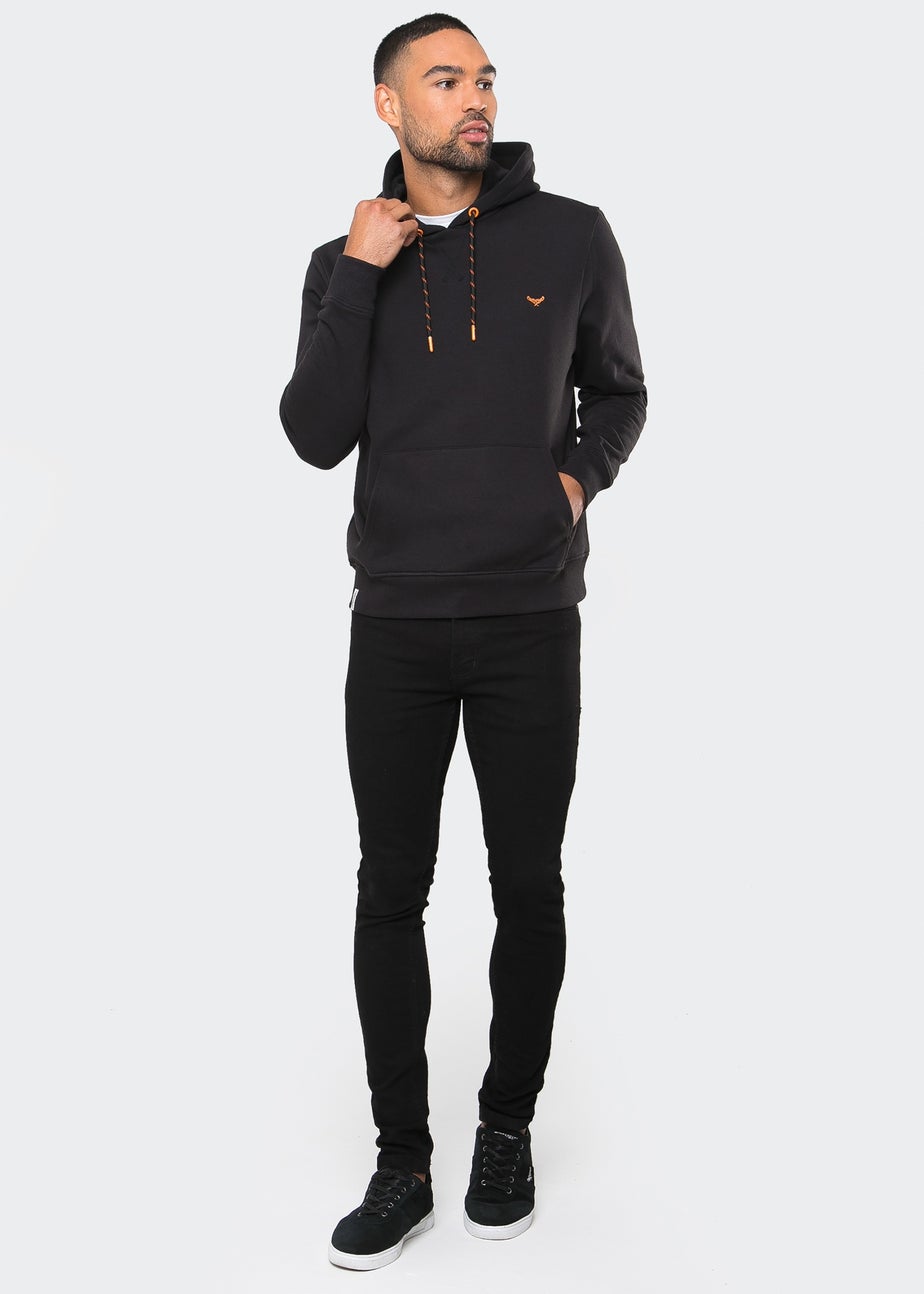 Threadbare Black Cotton Blend Pullover Hoody