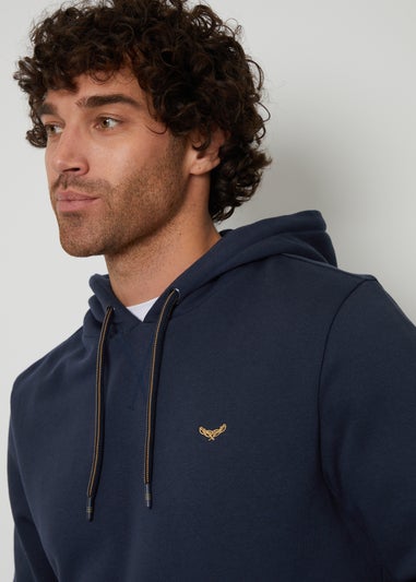 Threadbare Navy Cotton Blend Pullover Hoody