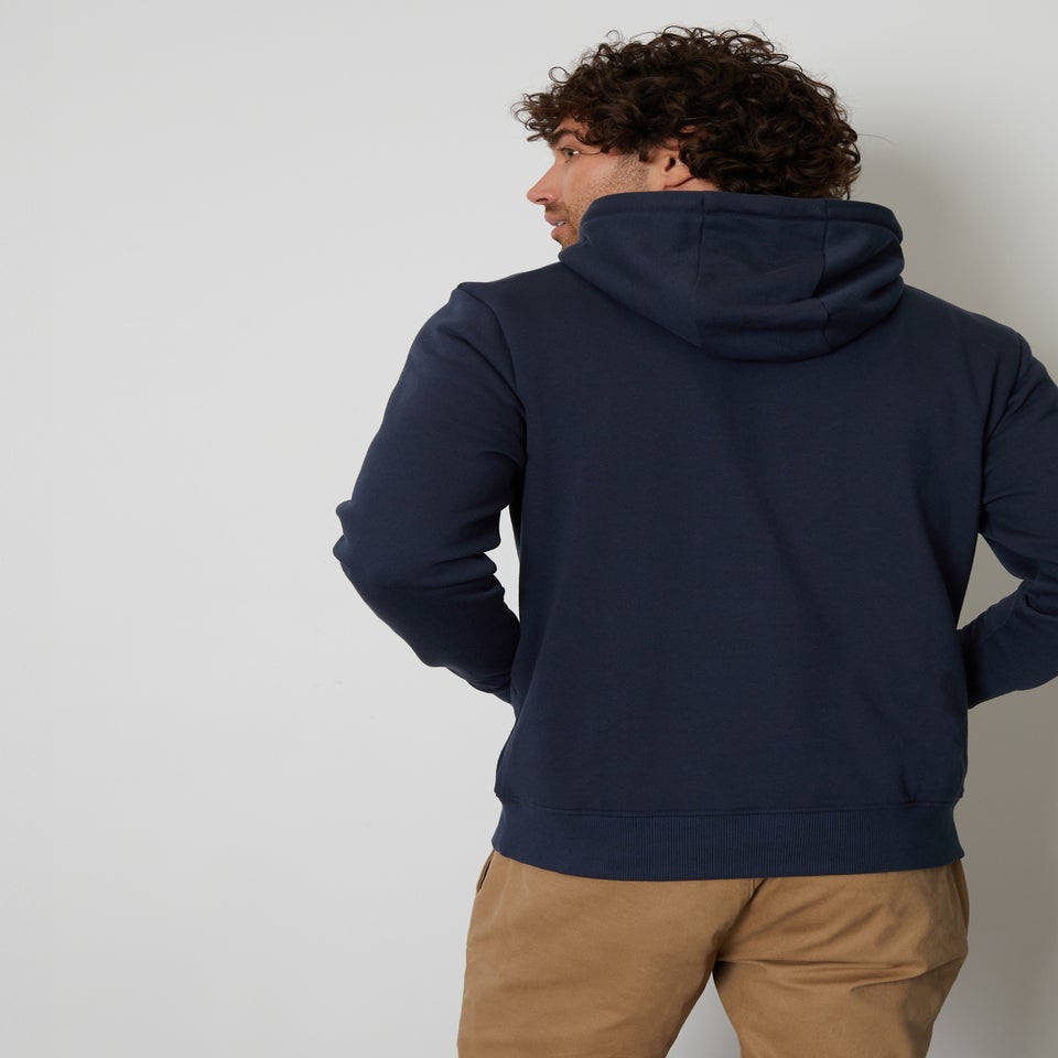 Threadbare Navy Cotton Blend Pullover Hoody