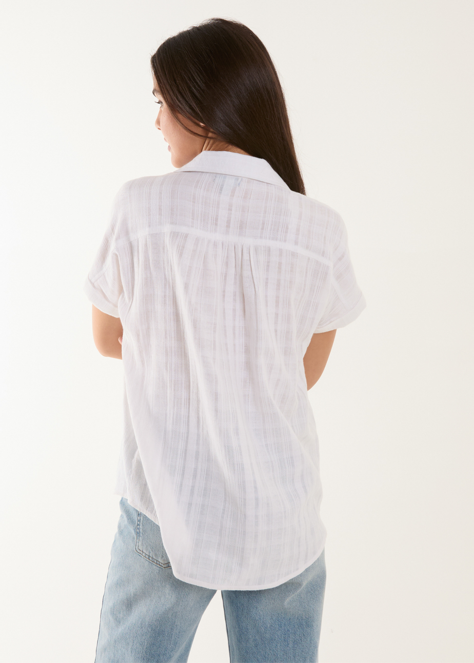 Blue Vanilla White Button Front Shirt