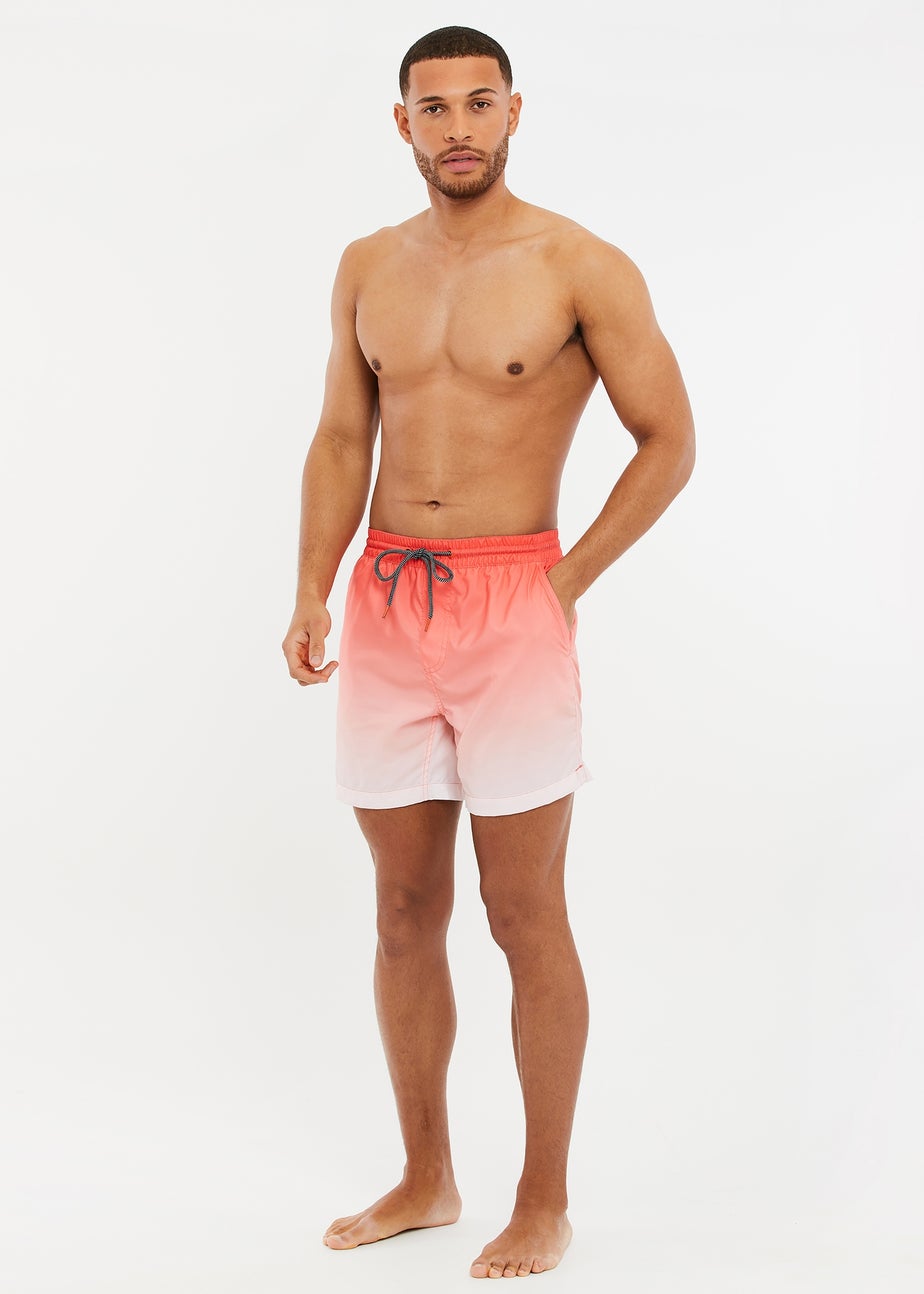 Threadbare Coral Dip-Dye Swim Shorts