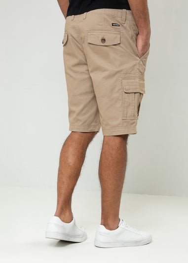 Threadbare Stone Bute Cotton Cargo Shorts