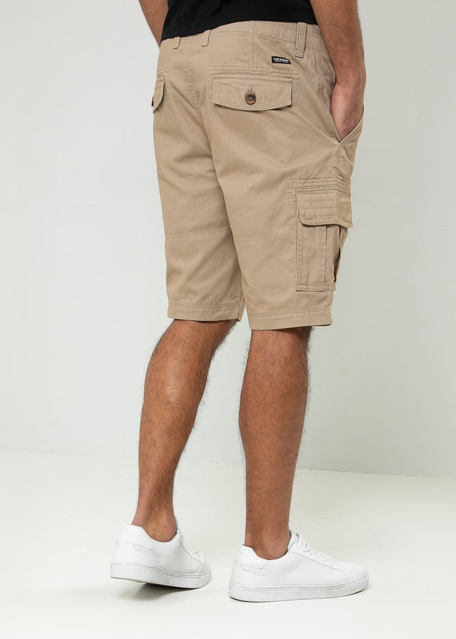 Threadbare Stone Bute Cotton Cargo Shorts