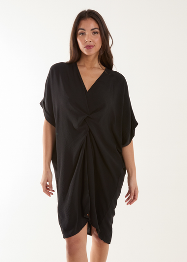 Blue Vanilla Black Twist Front Tunic Dress