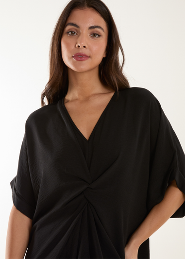 Blue Vanilla Black Twist Front Tunic Dress