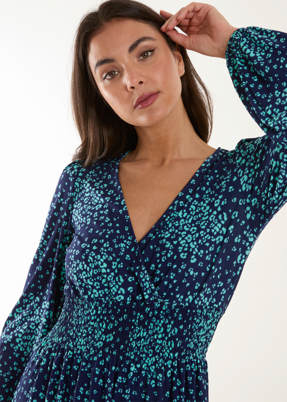 Blue Vanilla Navy Wrap Front Mini Dress