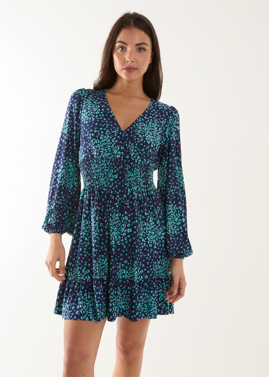 Blue Vanilla Navy Wrap Front Mini Dress