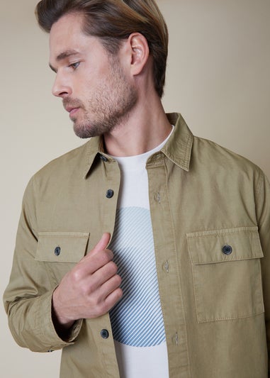 Threadbare Stone Lightweight Cotton Shacket