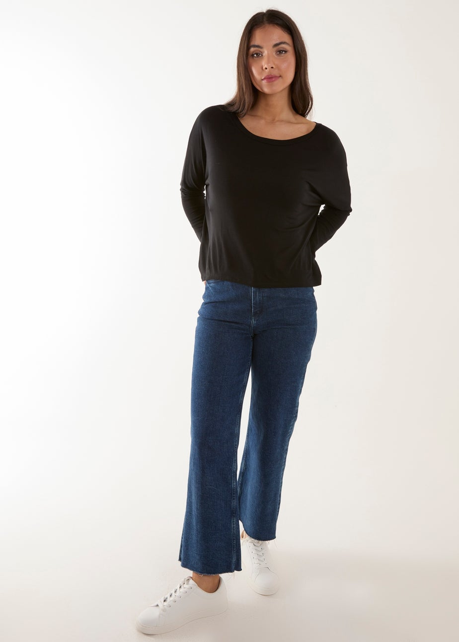 Blue Vanilla Black Batwing High Low Top