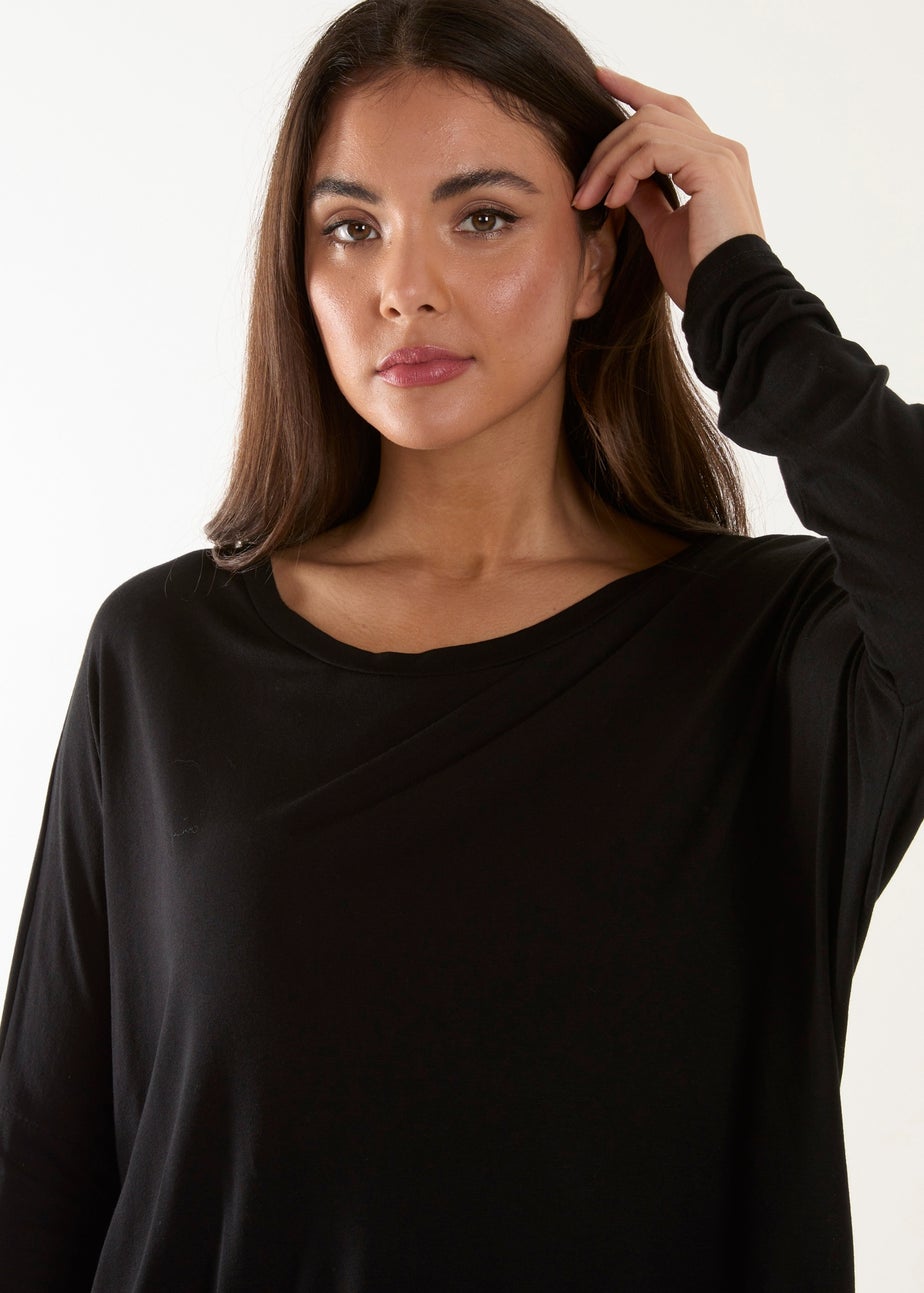 Blue Vanilla Black Batwing High Low Top