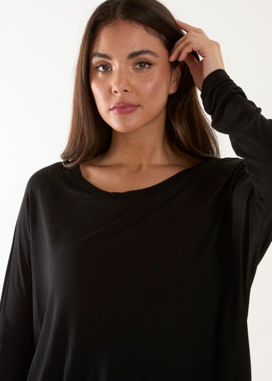 Blue Vanilla Black Batwing High Low Top